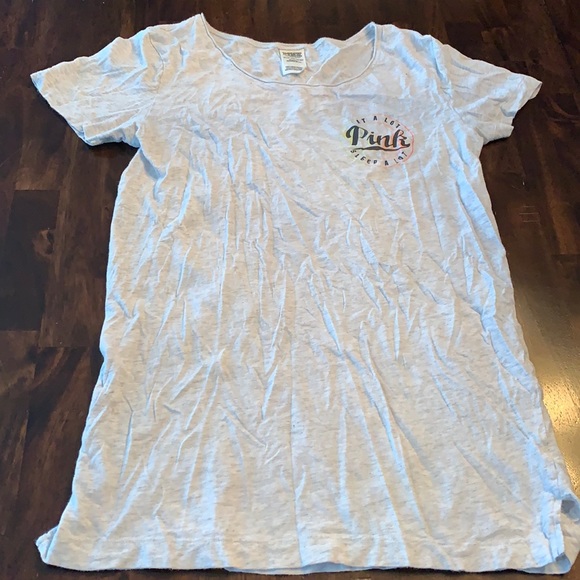 PINK Victoria's Secret Other - EUC Victoria’s Secret PINK gray short sleeve sleep shirt, XS